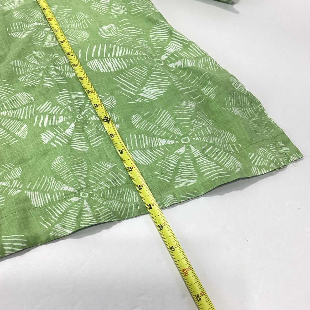 J. Jill Linen Blouse Green with White Accents J Jill Tunic XL - Picture 7 of 11